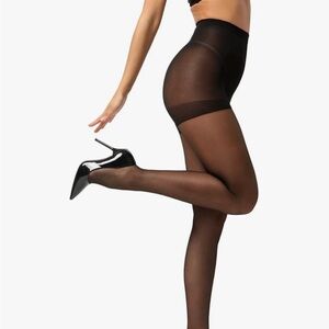 x2 Elegant Black Sheer Tights